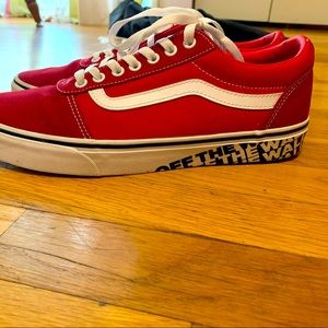 CUSTOMS RACING RED VANS SKATER SHOES